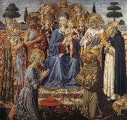 Benozzo Gozzoli The Virgin and Child Enthroned among Angels and Saints France oil painting artist
